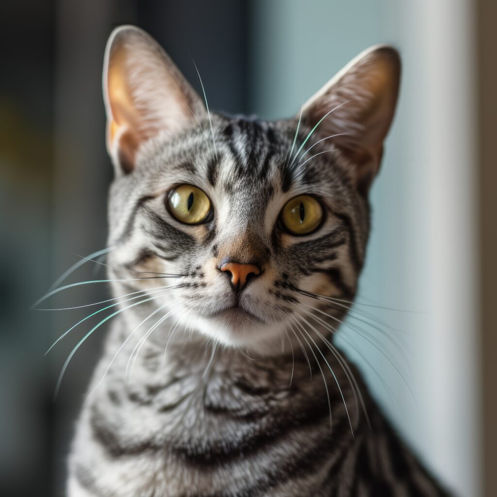 Portrait of an Egyptian Mau cat